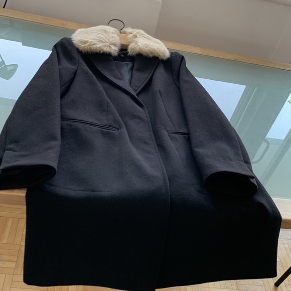 BNWT TOPSHOP PETITE WOOL COAT SZ UK6 US 2 Removable Collar - Picture 3 of 8
